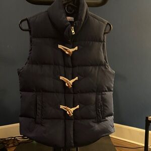 CK Bradley Navy Blue Puffer Vest with Toggle Closures